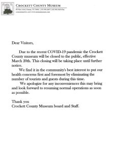 To ALL of our Visitors and Tourist….- Covid-19